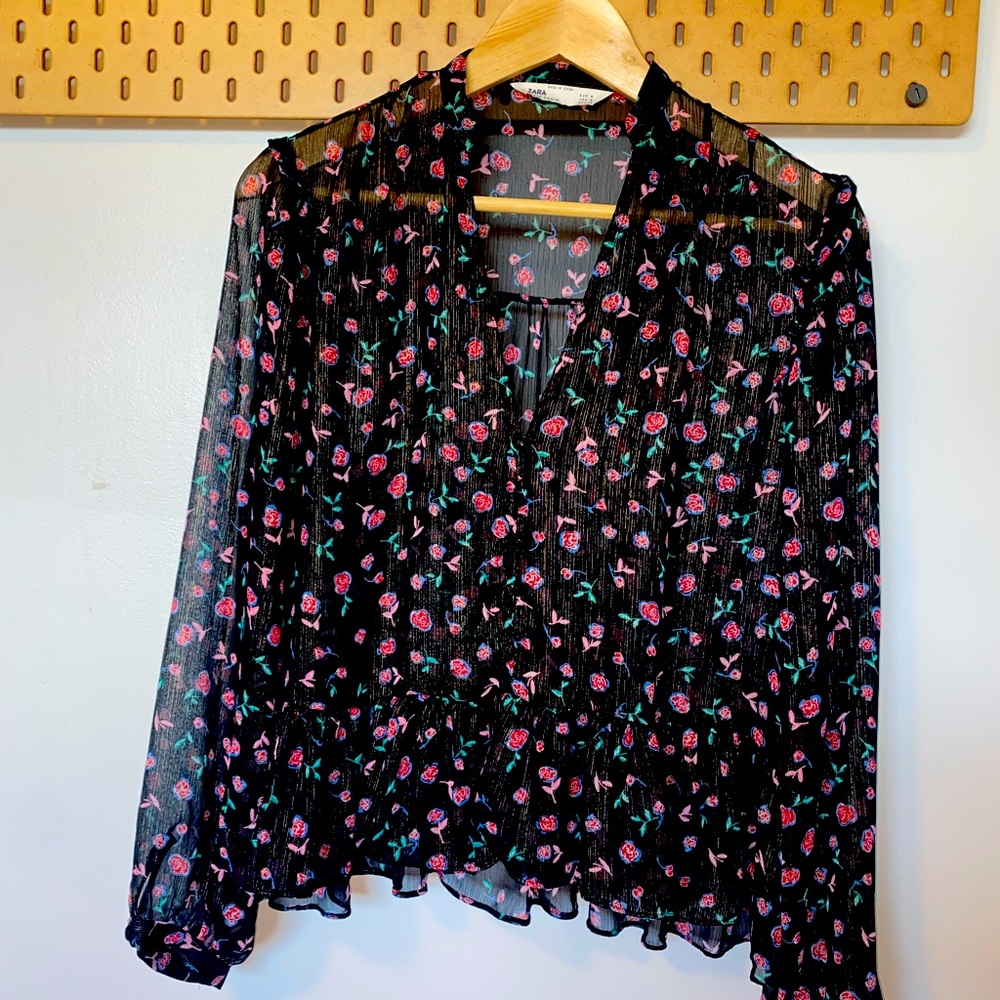 🖤SHEER FLORAL PRINT BLOUSE🖤